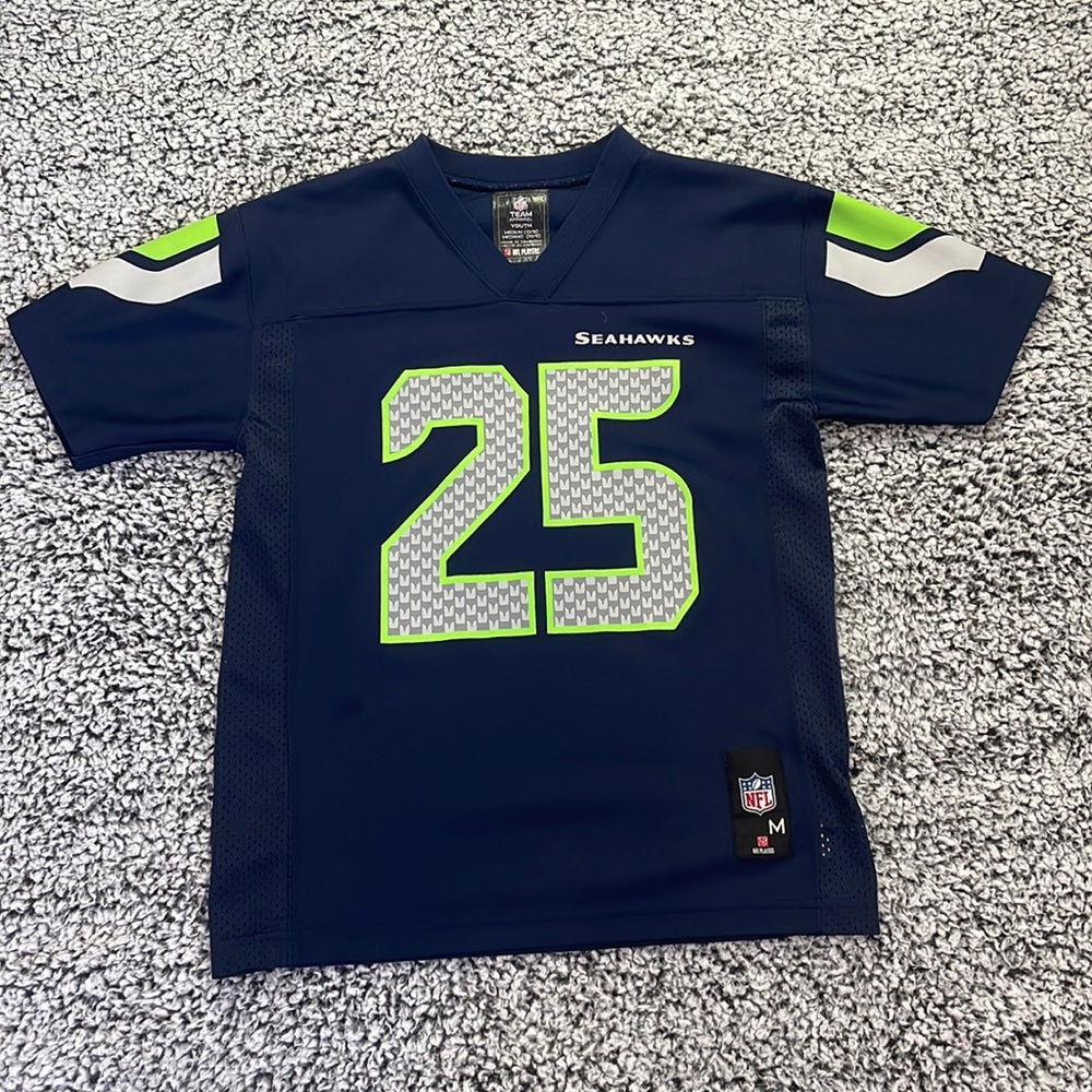 Richard Sherman Team Apparel Seattle Seahawks Jersey Blue Color Way